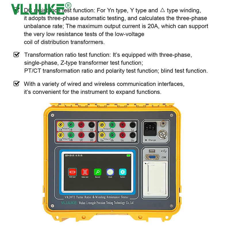 VK2072 Turns Ratio & Winding Resistance Tester