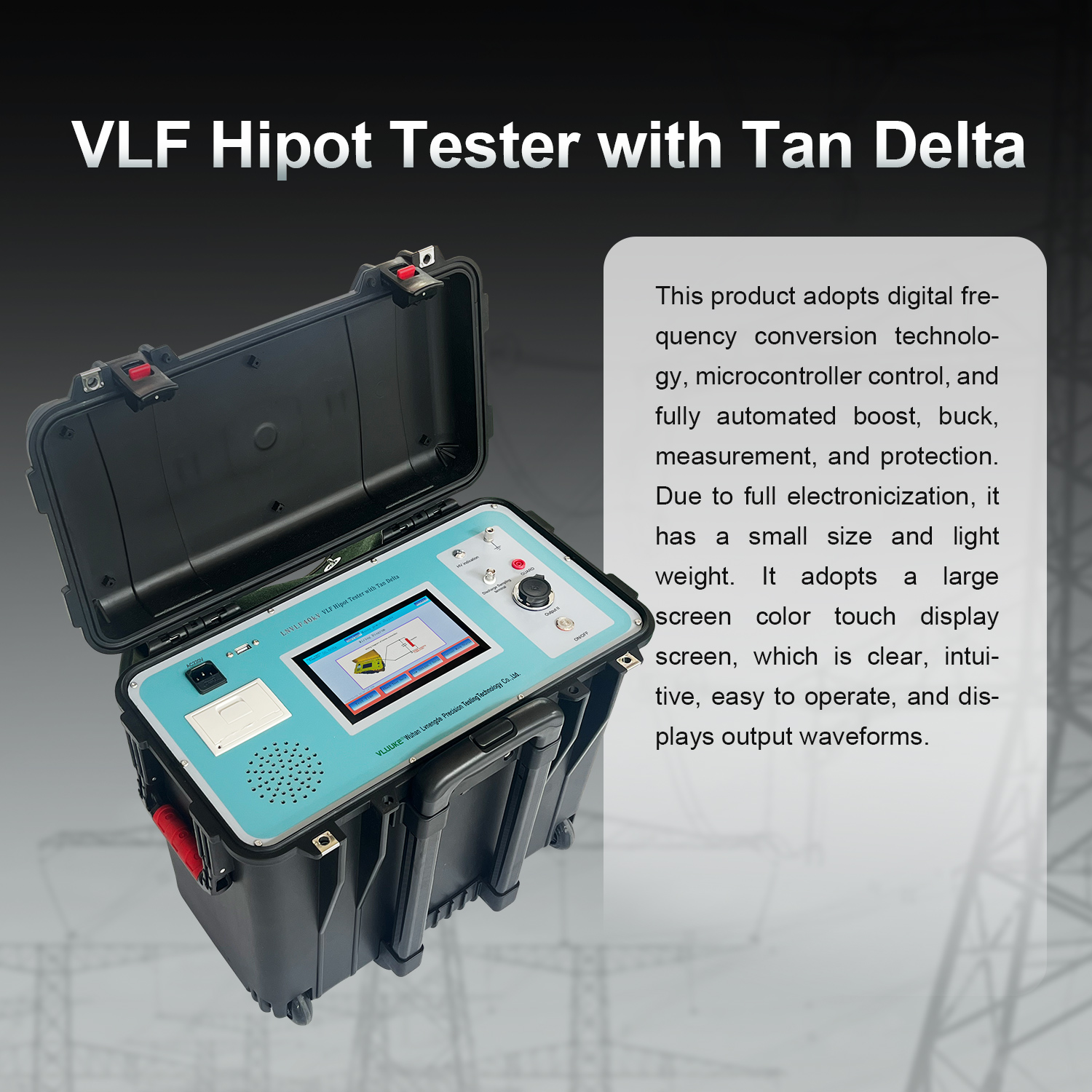 VKLF-60KV VLF Voltage Withstand & Dielectric Loss & Partial Discharge Test 3 in 1 （30KV/40KV/50KV/60KV/80KV）