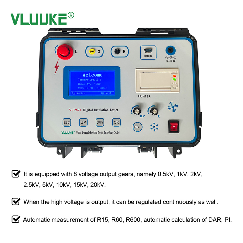 VK2671 20KV Digital Insulation Resistance Tester