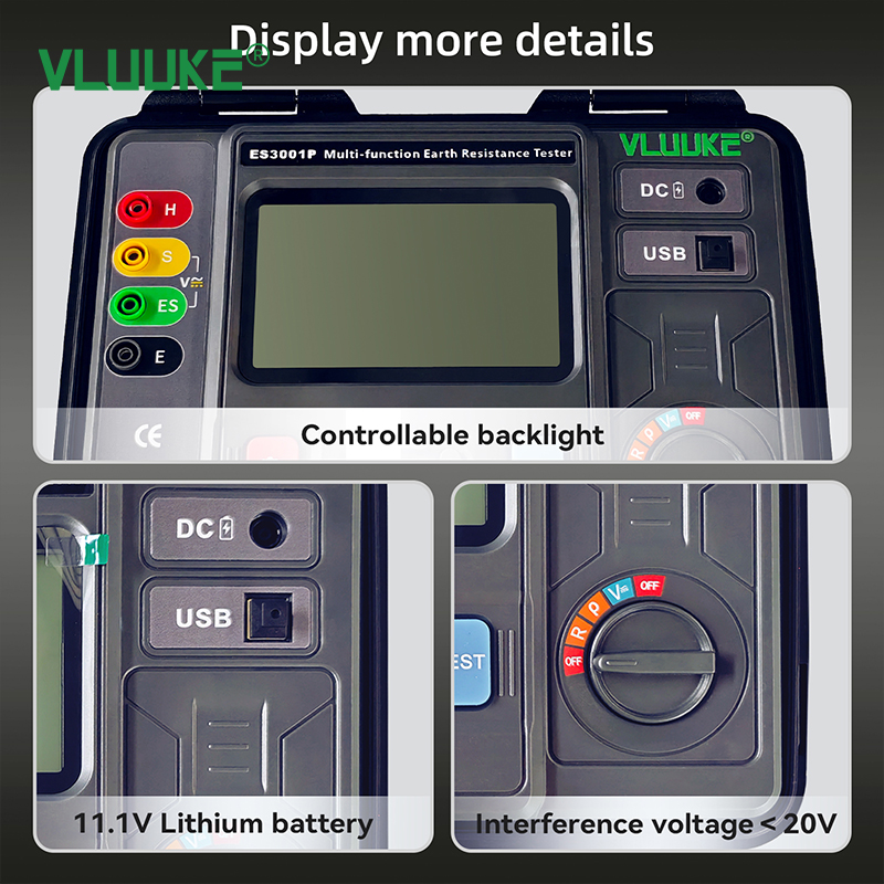 ES3001P Ground Resistance Soil Resistivity Tester