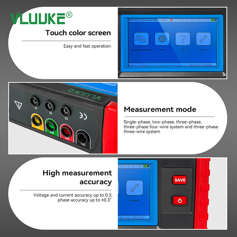 VKCR4400 Multifunction Three-phase Phase Voltammeter
